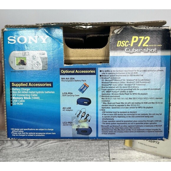 ~SONY~ Cyber Shot DSC-P72 3.2MP Digital Camera Vintage*TESTED* Great Shape - Picture 7 of 16